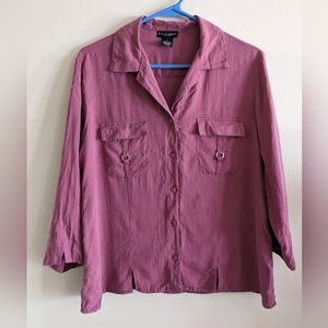 ✨3/$20✨ 100% Silk Raspberry 3/4 sleeve blouse